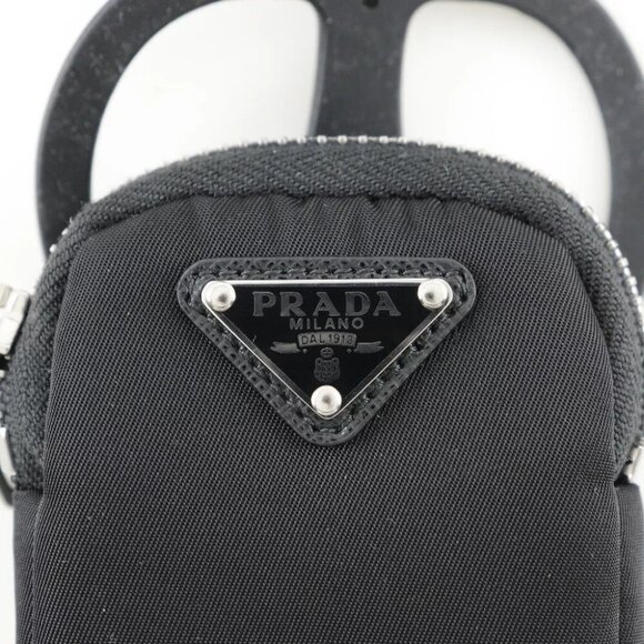 PRADA Smartphone holder with pouch Smartphone case 1ZT016 2DMJ NERO black ... - Picture 3 of 11